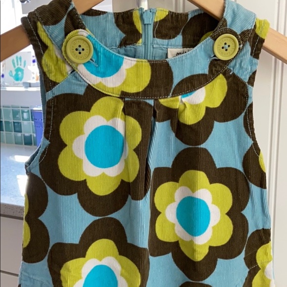Mini Boden Girls Big Floral Fully Lined Corduroy Dress 3-4 - Picture 2 of 11